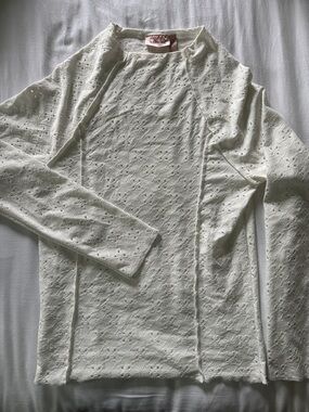 Willow Root Ivory Eyelet Top with Blush Label